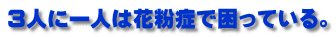3人に一人は花粉症で困っている。